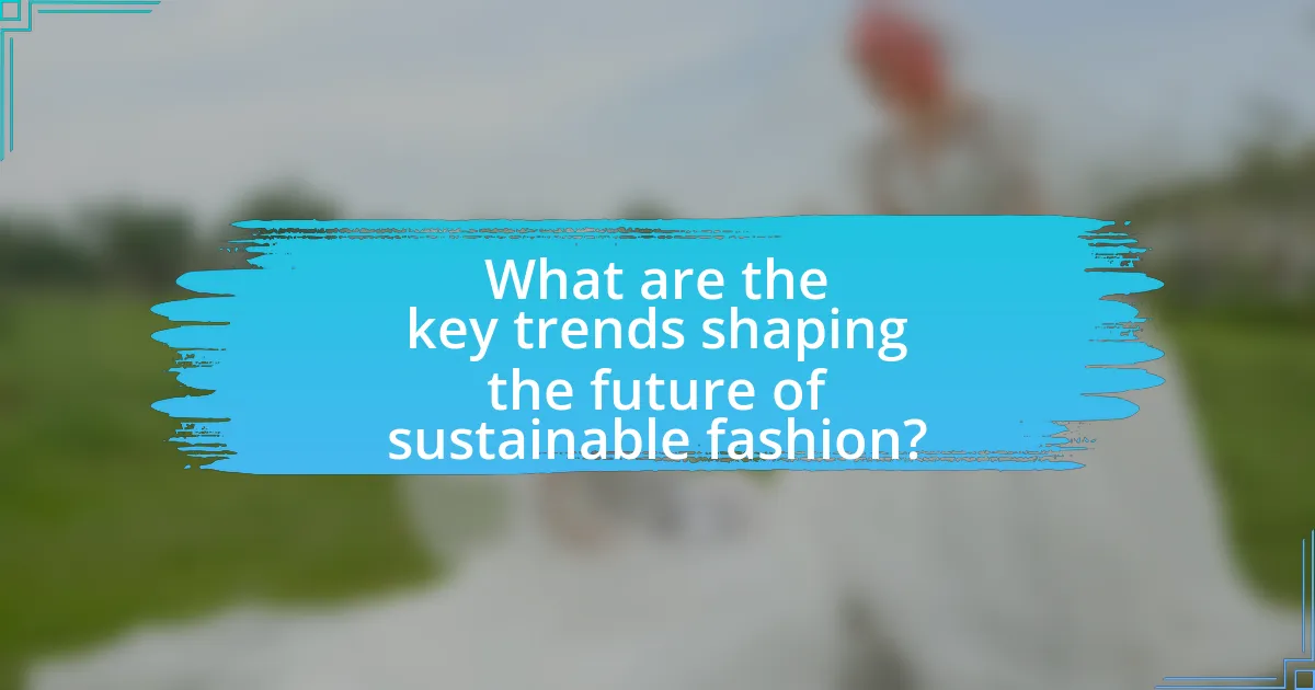 What are the key trends shaping the future of sustainable fashion?